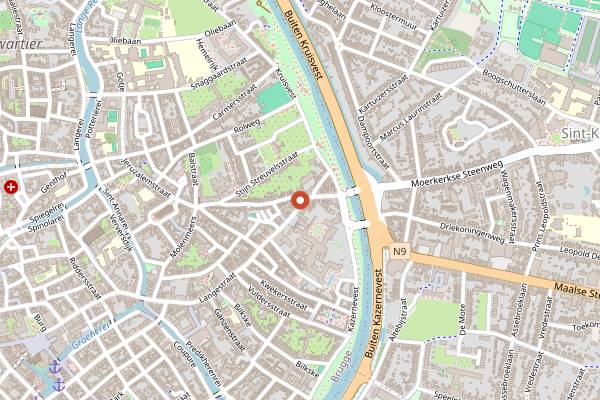 Map showing Sans Cravate in Bruges