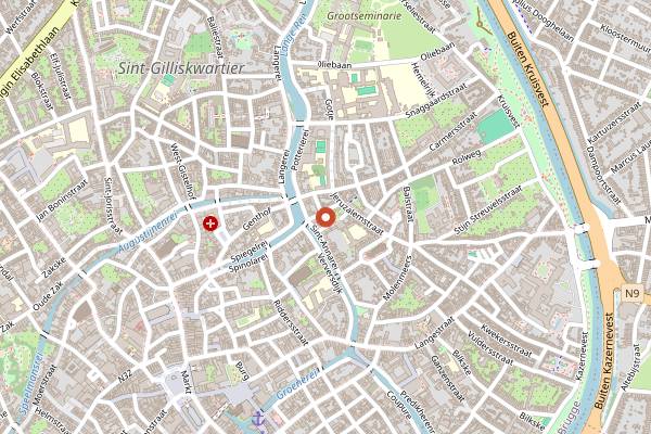 Map showing Café Vlissinghe in Bruges