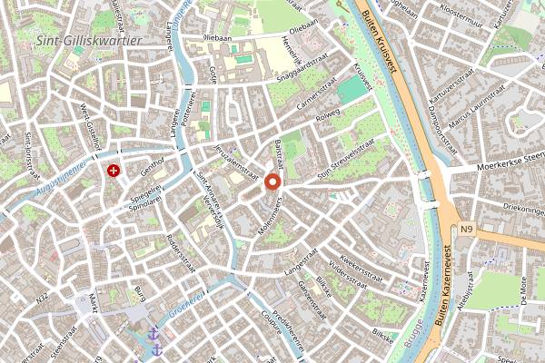 Map showing Onslow in Bruges
