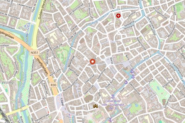 Map showing Diksmuids Boterhuis in Bruges