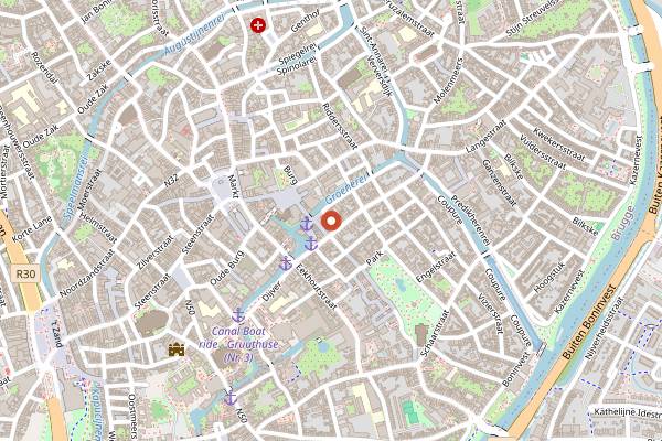 Map showing Vismarkt in Bruges