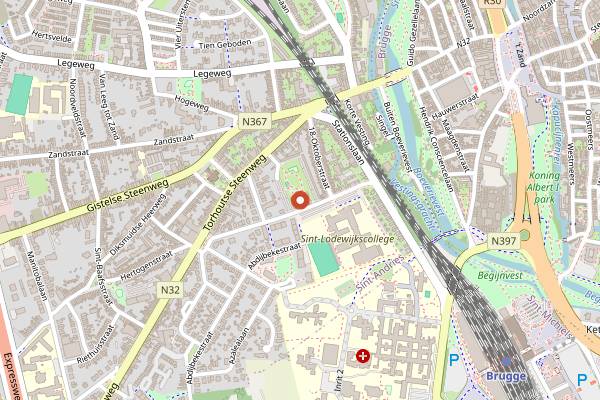 Map showing Cactus Club in Bruges