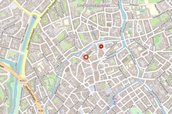 Map showing Comptoir des Arts in Bruges