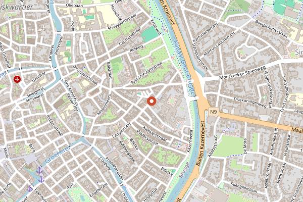 Map showing 't Hof van Beroep in Bruges