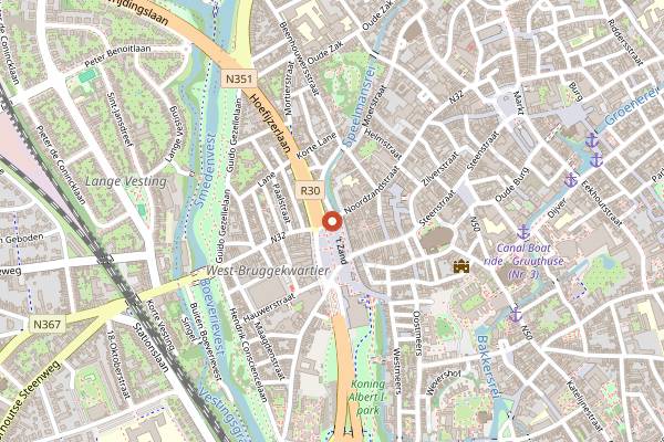 Map showing t Santpoortje in Bruges