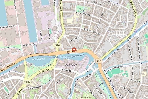 Map showing The Queen in Bruges