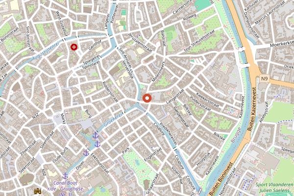 Map showing Bistro Refter in Bruges