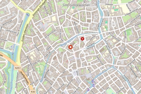 Map showing Orfeo in Bruges