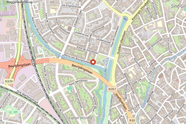 Map showing Petite Aneth in Bruges