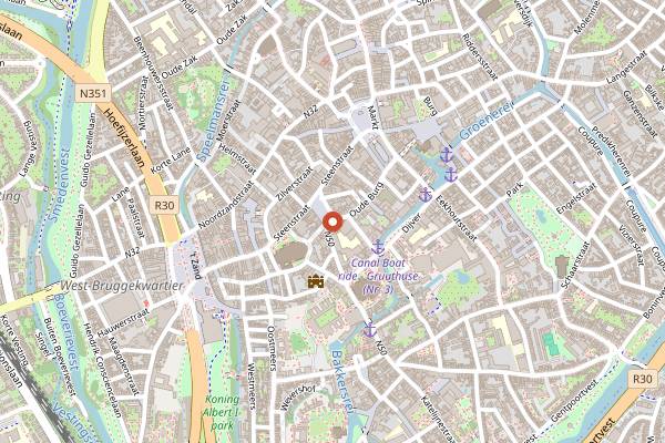 Map showing Poules Moules in Bruges