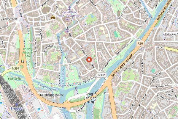 Map showing Terra Promessa in Bruges