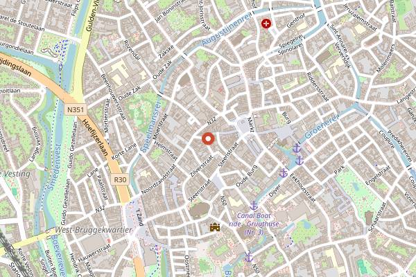 Map showing The Potato Bar in Bruges
