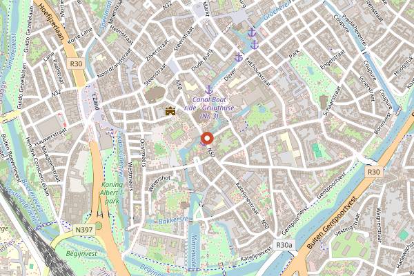 Map showing FritBar in Bruges