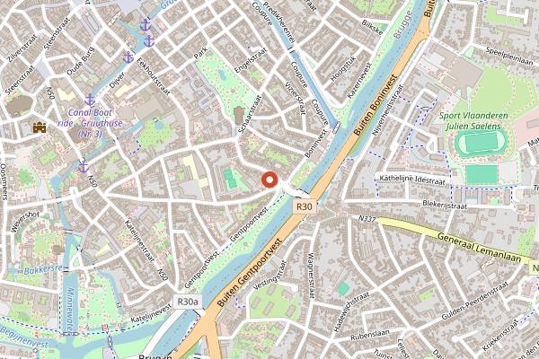 Map showing Frituur De Gentpoorte in Bruges