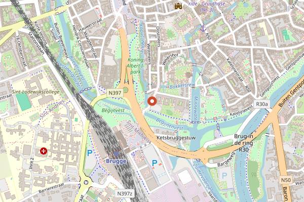 Map showing Bar Bulles in Bruges