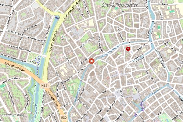 Map showing Lucy in Bruges