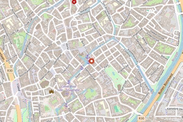 Map showing Wijnbar Est in Bruges