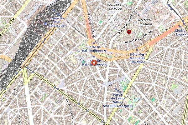 Map showing Boulengier in Brussels