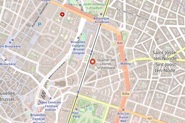 Map showing Brian Joyeux in Brussels