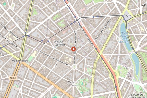 Map showing Holy Bagels in Brussels