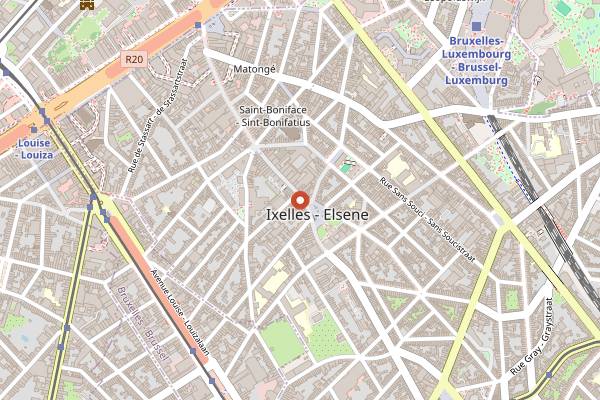 Map showing Renard Bakery in Brussels