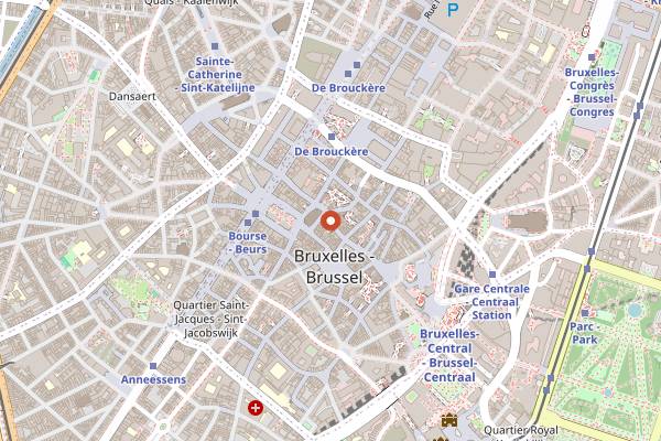 Map showing Rose de Damas in Brussels