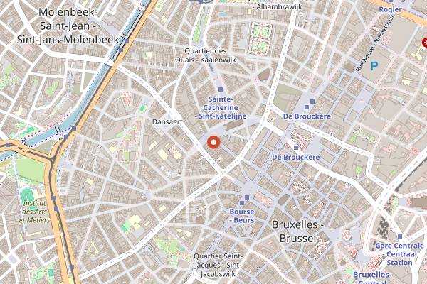 Map showing Billie in Brussels