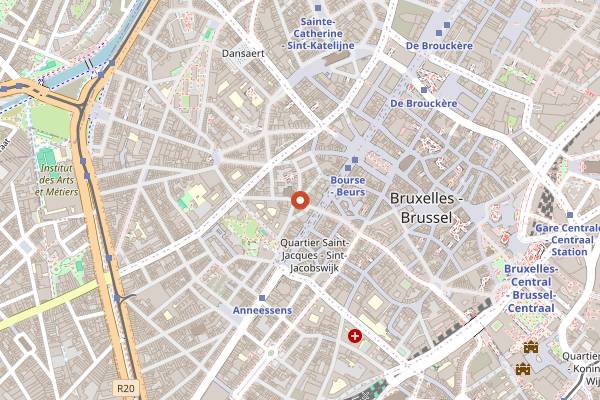 Map showing Café Floréo in Brussels
