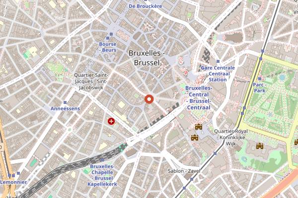 Map showing Chemistry & Botanic's in Brussels