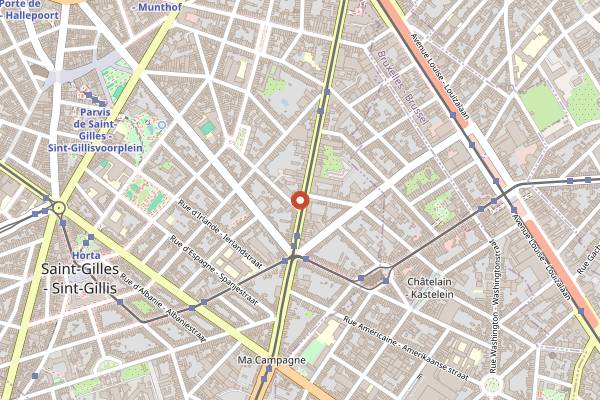 Map showing Esencia Cocktail Bar in Brussels