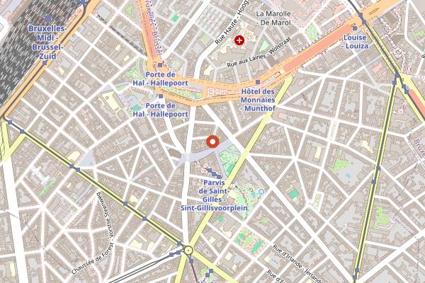 Map showing L'Ermitage Saint-Gilles in Brussels