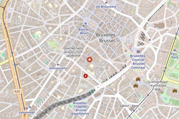 Map showing Le Poechenellekelder in Brussels