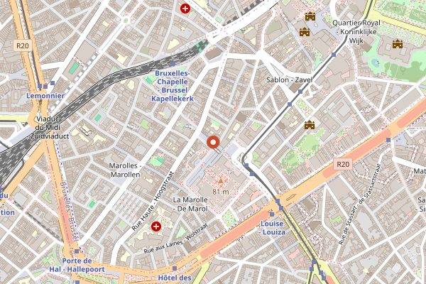 Map showing Plumette in Brussels
