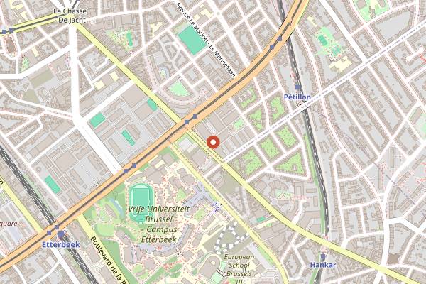 Map showing Brasserie CoHop in Brussels