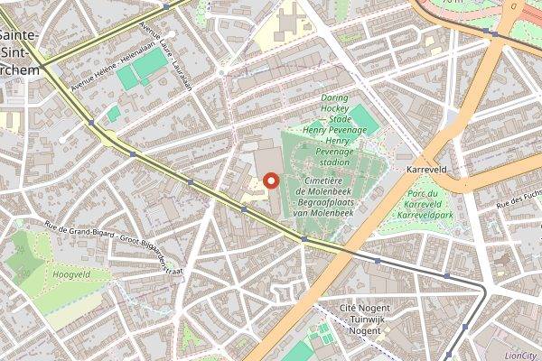 Map showing Brasserie de la Senne in Brussels
