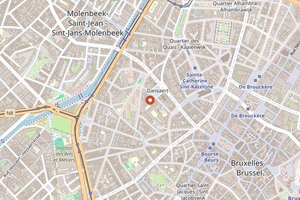 Map showing Brasserie Surrealiste in Brussels