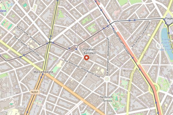 Map showing Le Pain du Châtelain in Brussels