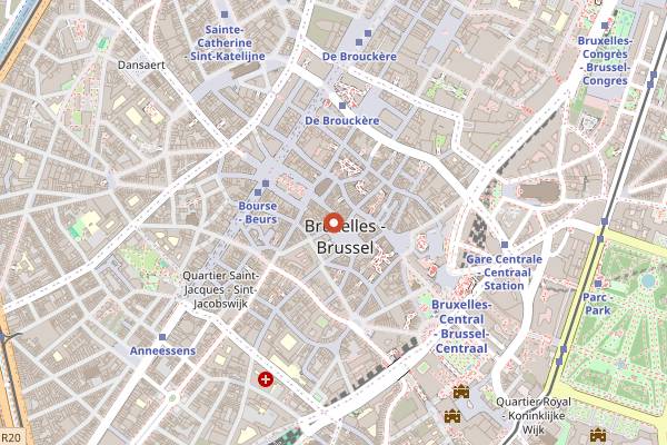 Map showing La Brouette in Brussels