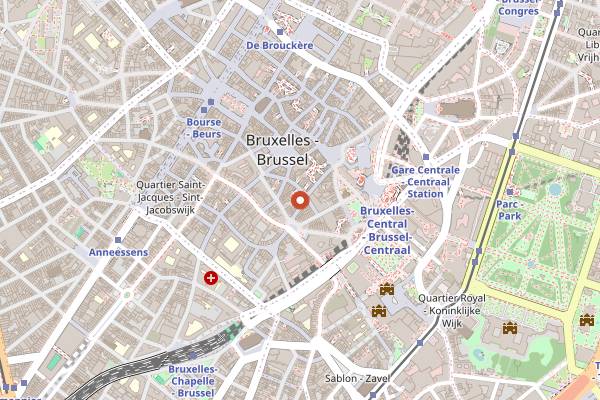 Map showing Yummy Bowl in Brussels