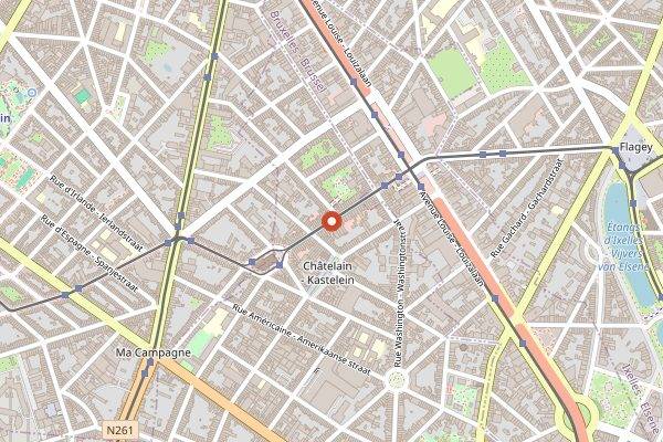 Map showing Belga and Co Bailli in Brussels
