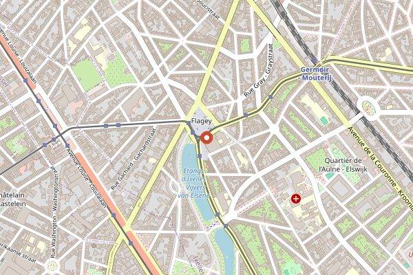 Map showing Cafe Belga in Brussels