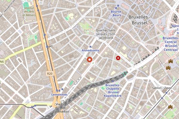 Map showing Kaffabar in Brussels