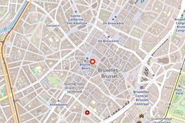 Map showing Le Falstaff in Brussels