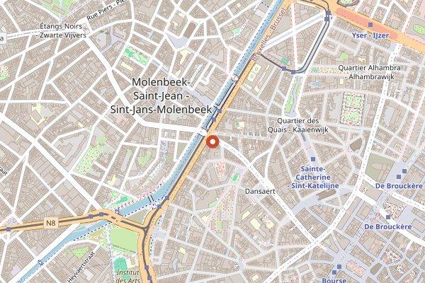 Map showing MOK Coffee in Brussels