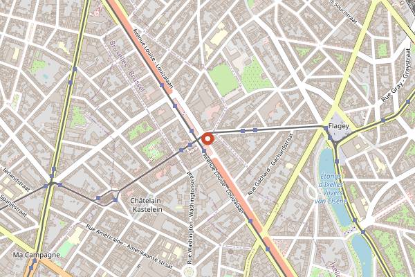 Map showing Natural caffè Louise in Brussels