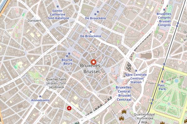 Map showing The Sister Brussels Café in Brussels