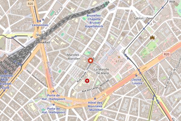 Map showing Wiel's Renard Noir in Brussels
