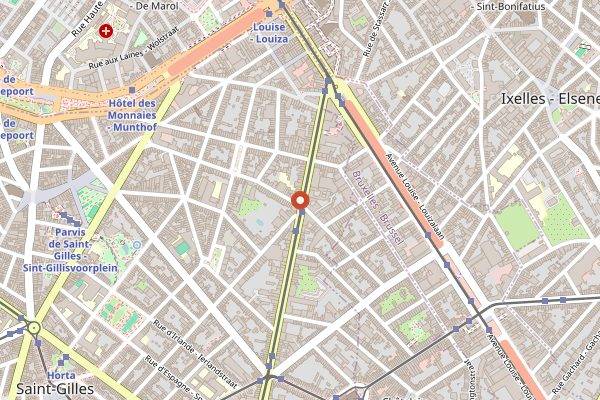 Map showing Fanny Thai in Brussels
