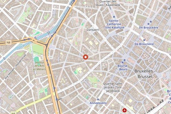Map showing In 't Spinnekopke in Brussels