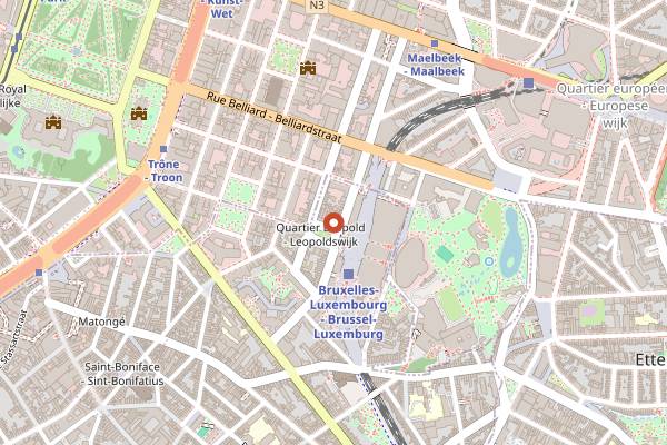 Map showing London - Brasserie Restaurant in Brussels